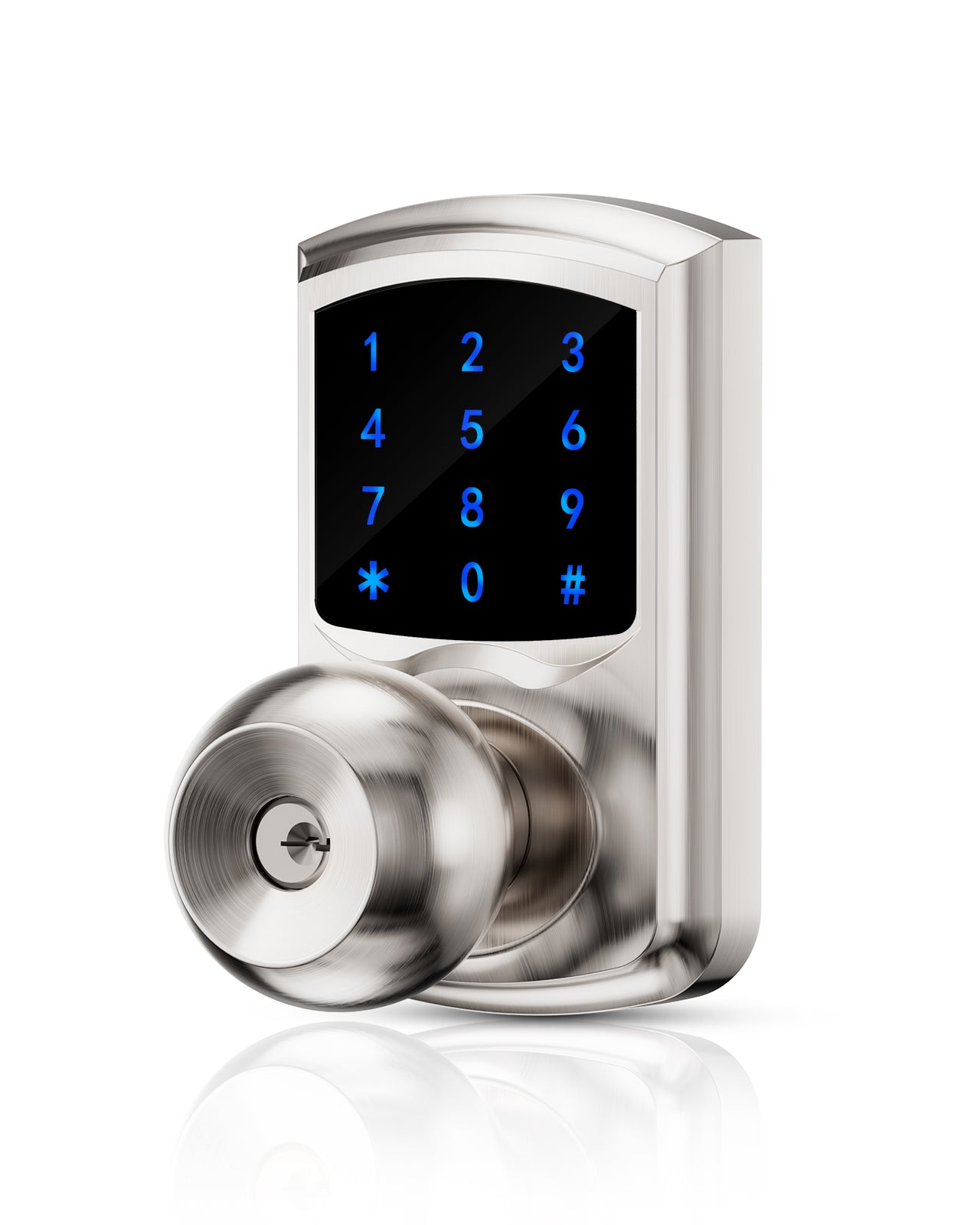 HL668K Keypad Door Knob with Code Matte Black/Satin Nickel/Sliver