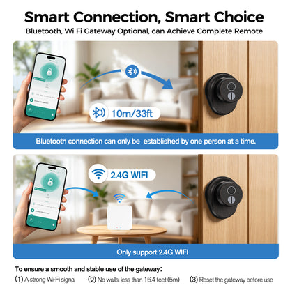 310FK Fingerprint & Bluetooth Smart Door Knob for Keyless Entry