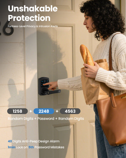 669FL Fingerprint Door Lock with Handle Biometrics Deadbolts