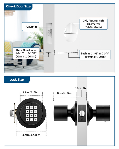 HL99 Keyless Digital Door Lock with Keypad for Bedroom/Front Door/Garage/Home/Apartment