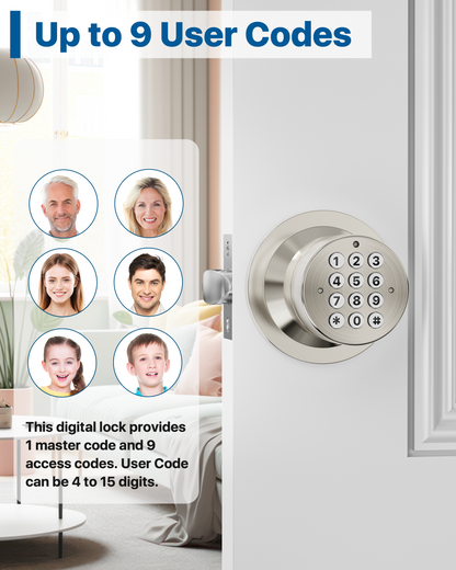 HL99 Keyless Digital Door Lock with Keypad for Bedroom/Front Door/Garage/Home/Apartment