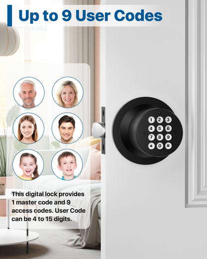 HL99 Keyless Digital Door Lock with Keypad for Bedroom/Front Door/Garage/Home/Apartment