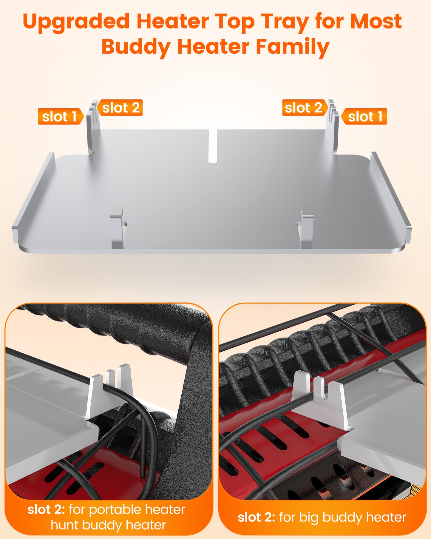 6 Blades Wood Stove Fan with Magnetic Thermometer and Tray