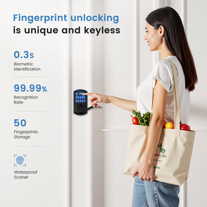 Hidalife 300FL Fingerprint Door Lock with Handle