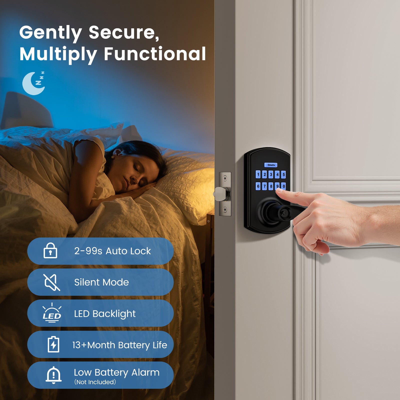 HL300L Keypad Door Lock with Handle – Hidalife