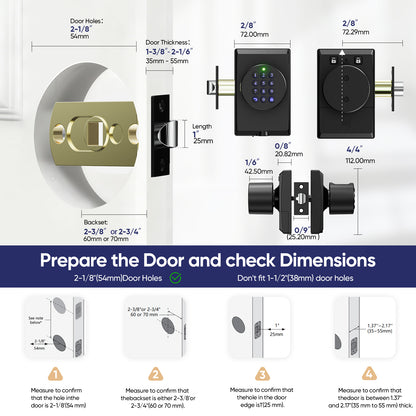 Smart Fingerprint Door Lock – Keyless Entry with Keypad Knob