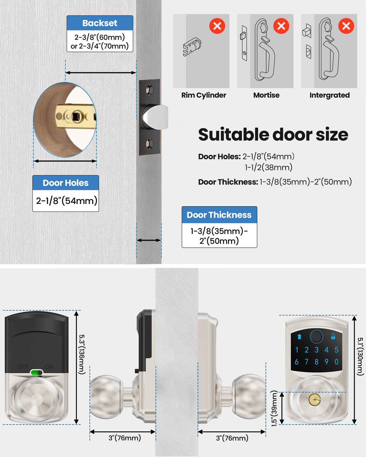 669FK Smart Fingerprint & Keypad Door Lock