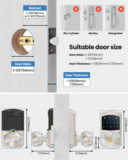 669FK Smart Fingerprint & Keypad Door Lock