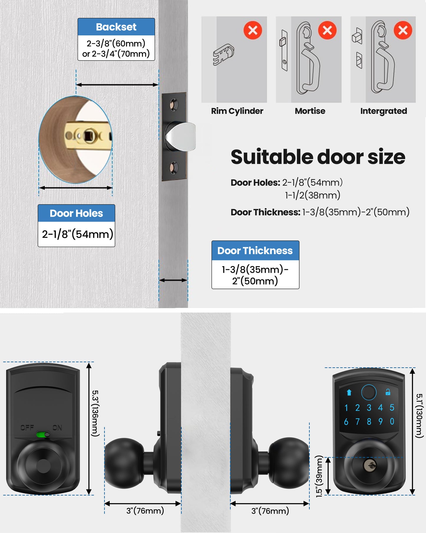 669FK Smart Fingerprint & Keypad Door Lock