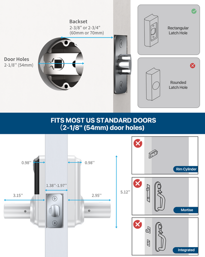 HL668 Touchscreen Keyless Entry Door Lock with Handle