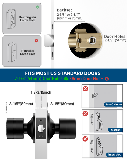 HL99 Keyless Digital Door Lock with Keypad for Bedroom/Front Door/Garage/Home/Apartment