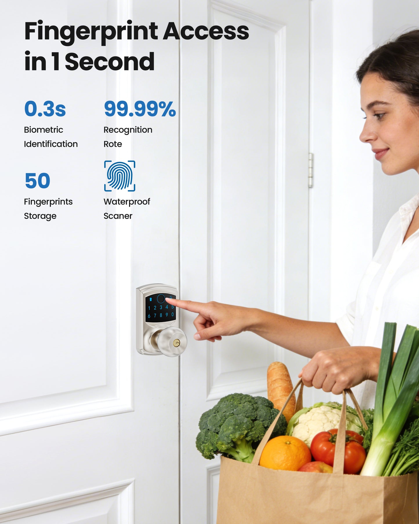 669FK Smart Fingerprint & Keypad Door Lock