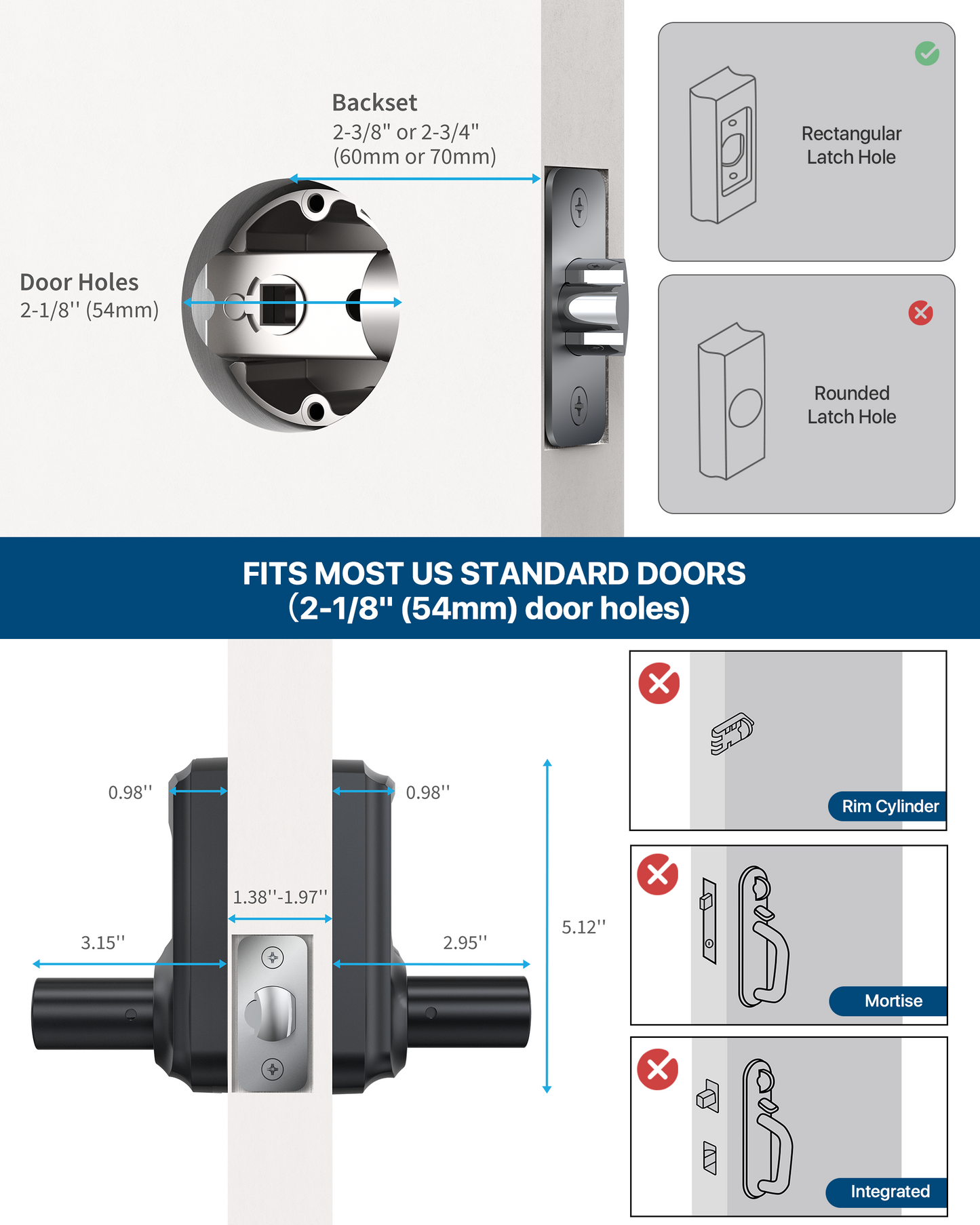 HL668 Touchscreen Keyless Entry Door Lock with Handle