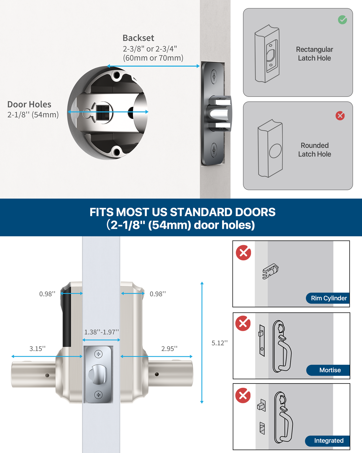 HL668 Touchscreen Keyless Entry Door Lock with Handle