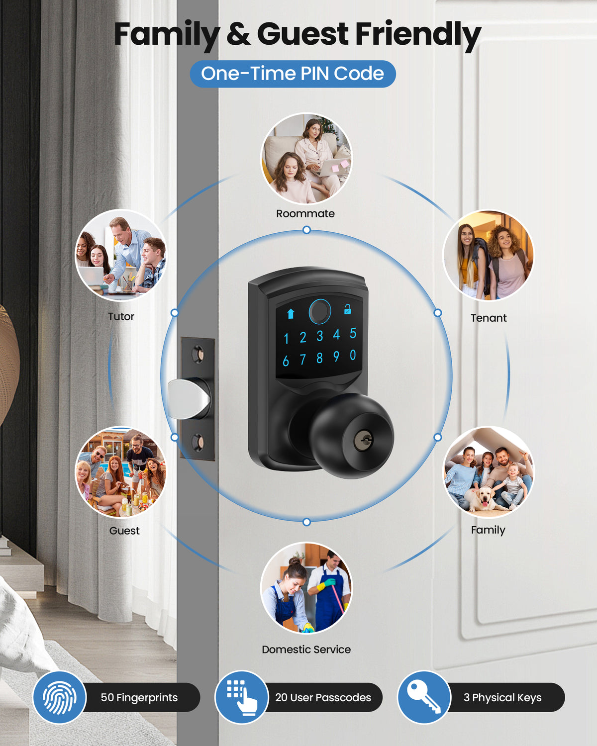 669FK Smart Fingerprint & Keypad Door Lock