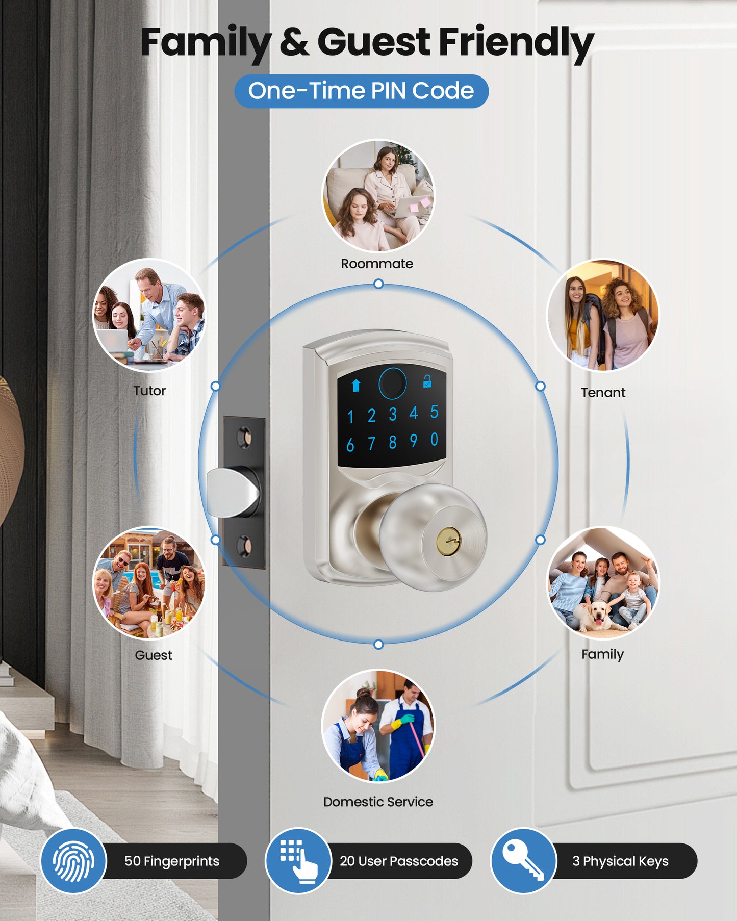669FK Smart Fingerprint & Keypad Door Lock