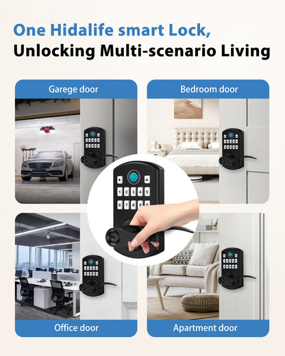 Hidalife 300FL Fingerprint Door Lock with Handle