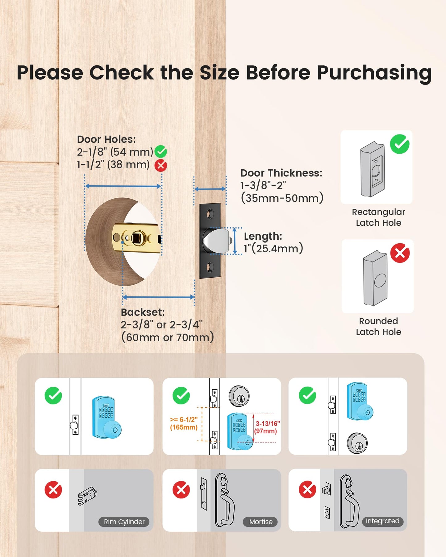 Hidalife Keypad Door Lock with Knob, Fingerprint Keyless Entry Door Lock for Front Door, Easy Passage Mode, Biometric Door Lock with Code, Matte Black