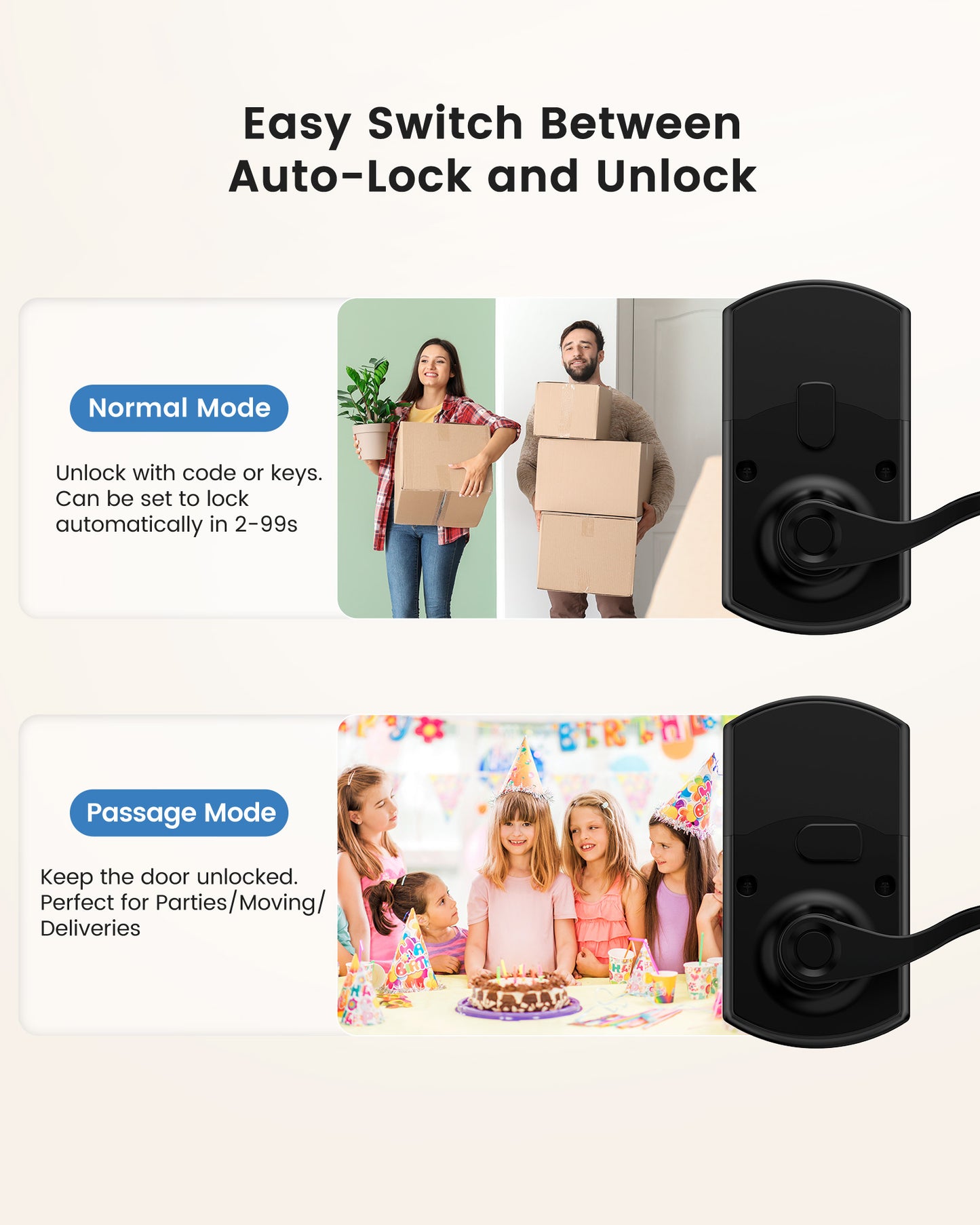 Hidalife 300FL Fingerprint Door Lock with Handle