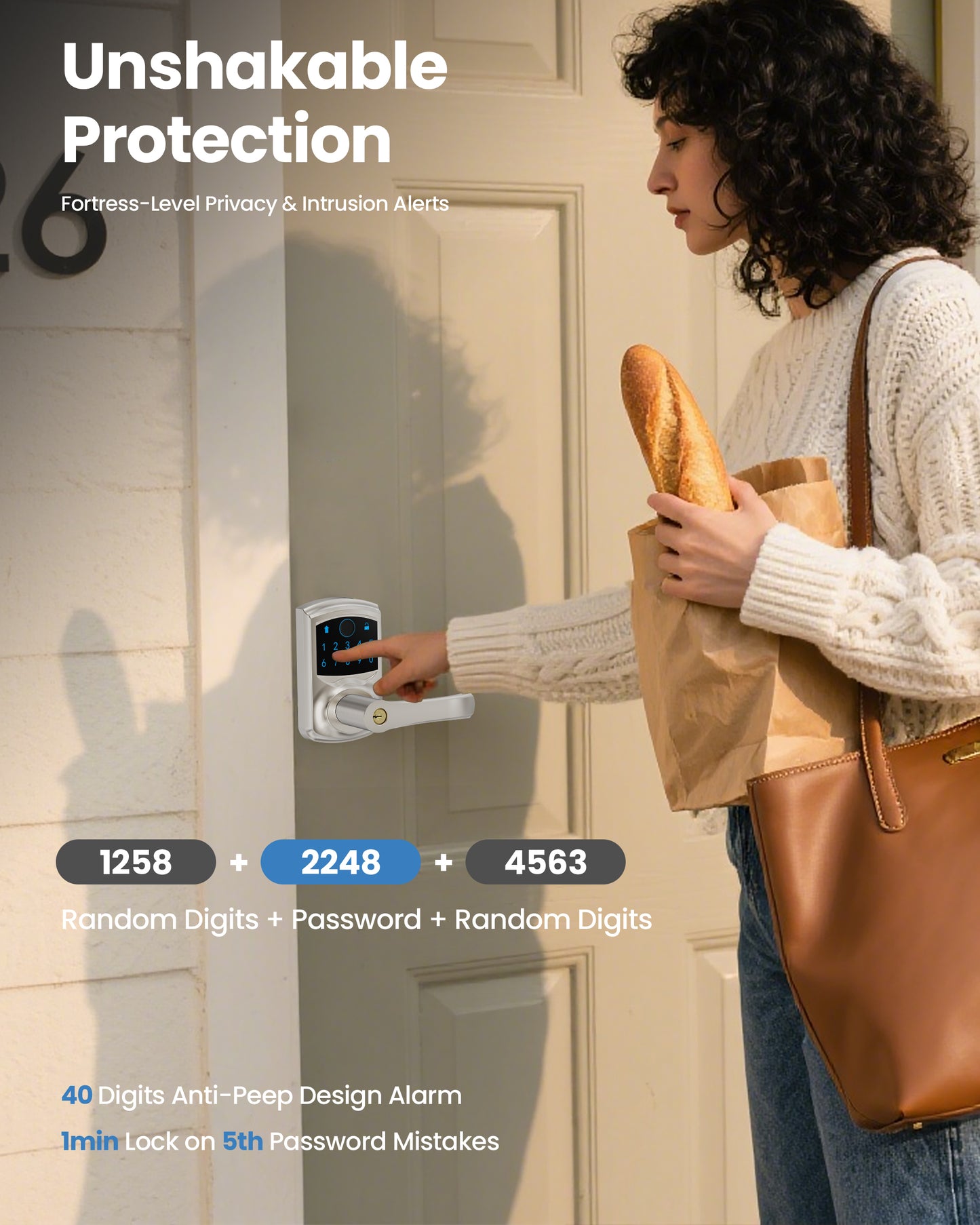 669FL Fingerprint Door Lock with Handle Biometrics Deadbolts