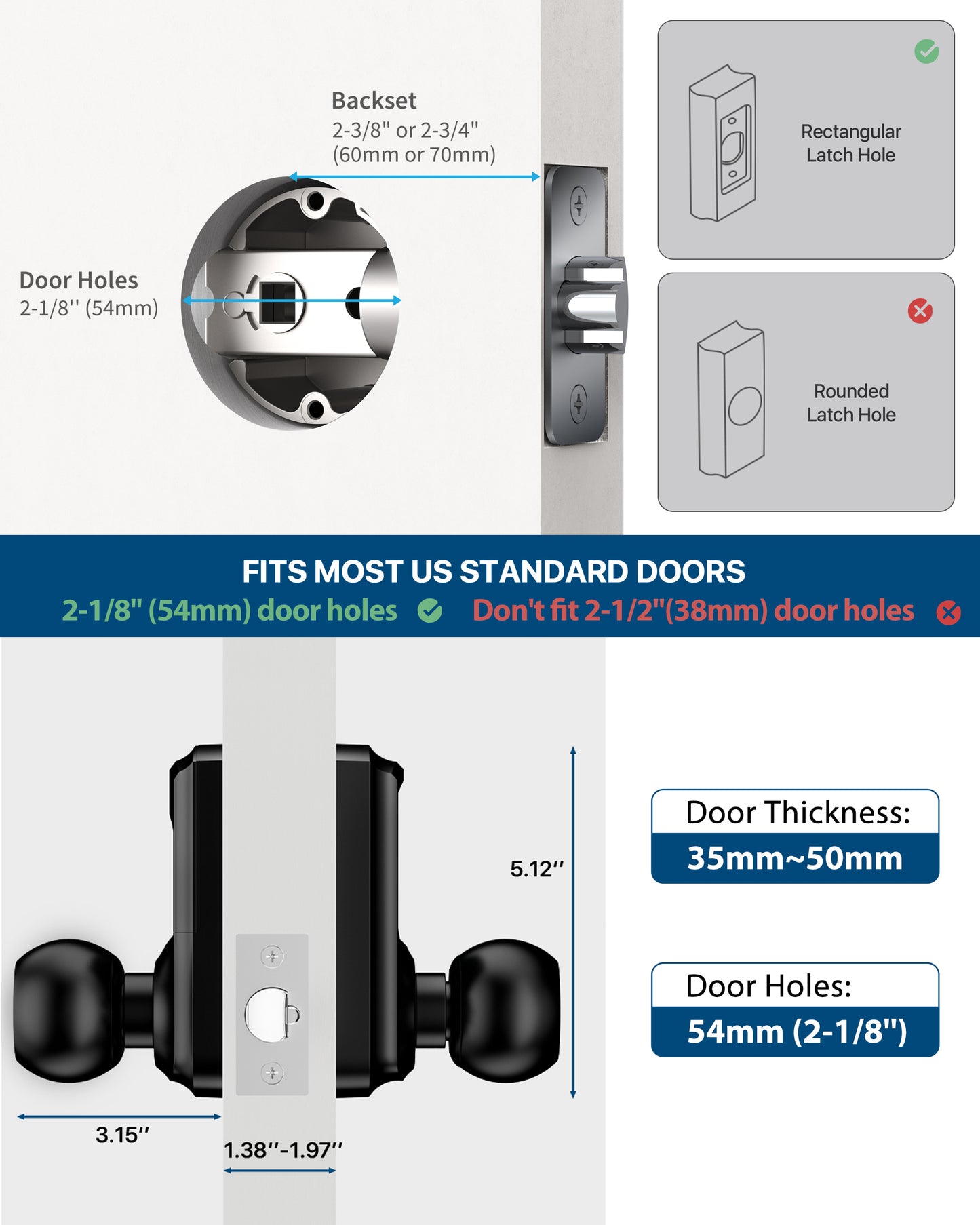 HL668K Keypad Door Knob with Code Matte Black/Satin Nickel/Sliver